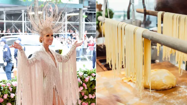 Celine Dion and some spaghetti