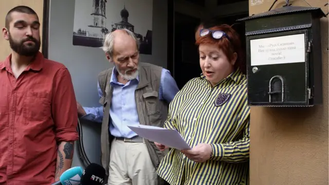 Руководители организации "Русь сидящая" во время обыска