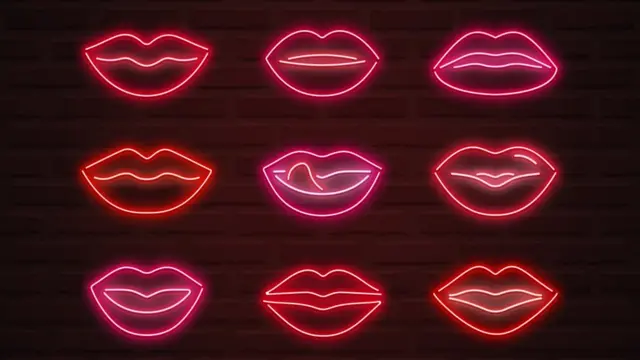 Labios de neón.