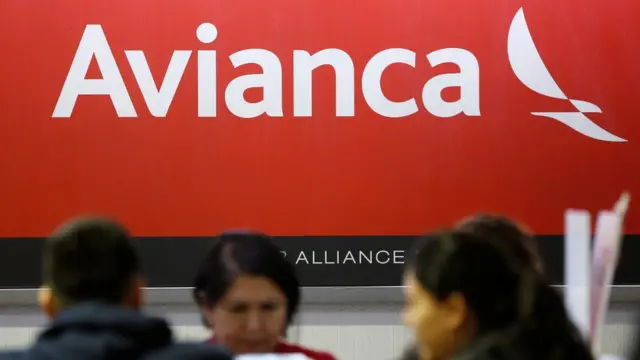 Mostrador de la aerolínea Avianca en el aeropuerto de San Salvador.