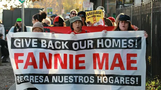 Protesta en contra de los bancos.