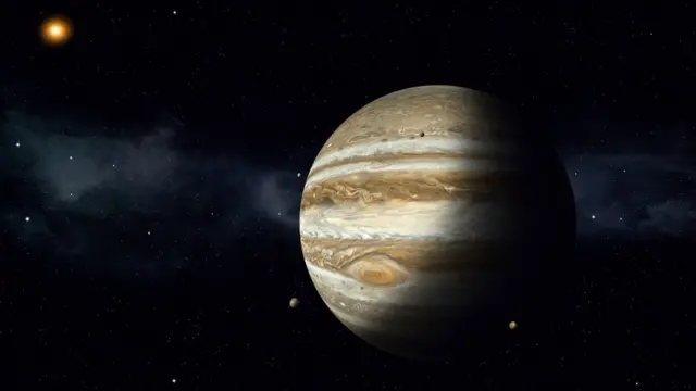 বৃহস্পতি গ্রহ ও তার কয়েকটি চাঁদ