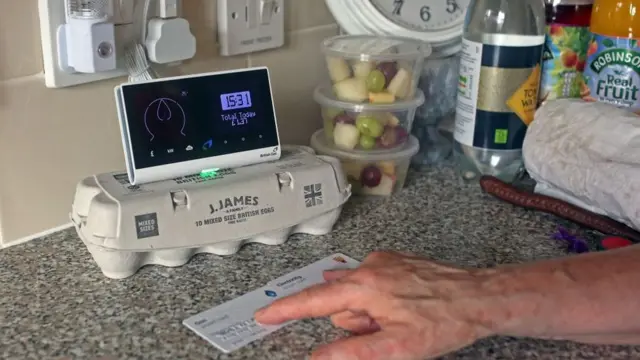 Un contador de energía en un hogar