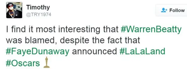 टिमोथी का ट्वीट