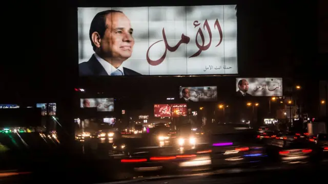 President Abdel Fatah al-Sisi ontop billboard