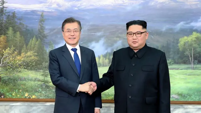 Moon Jae-in na Kim Jong-un