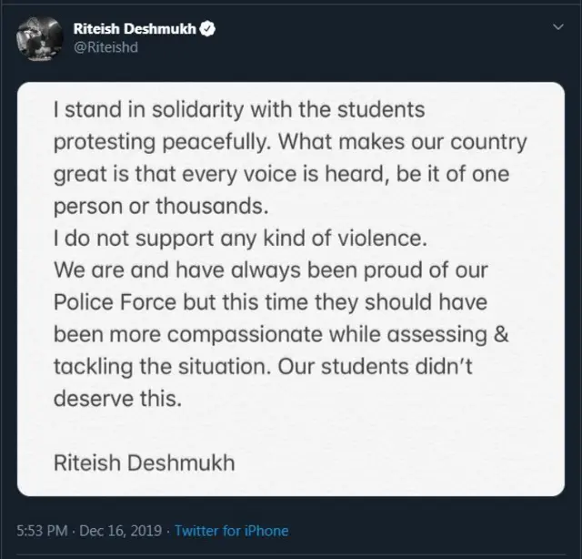 रितेश देशमुखचं ट्वीट