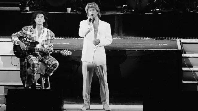 乔治·迈克尔（中）在北京演唱（7/4/1985）