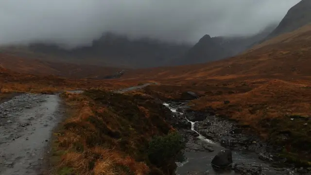 Вересковая долина в шотландских горах