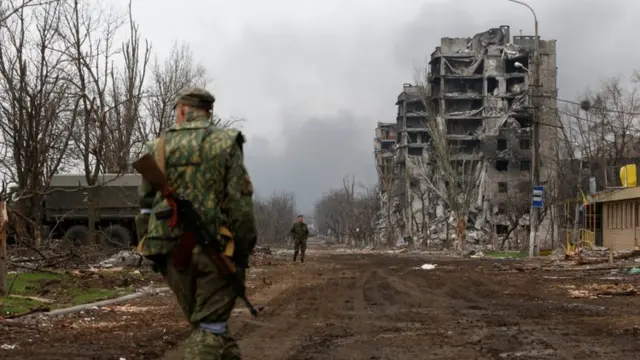 Image shows soldier patrolling