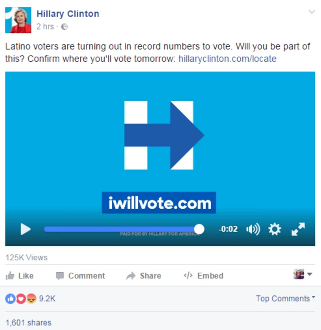 Clinton on Facebook