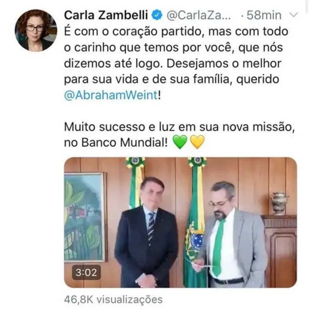 Tuítecaça niquel bar abiertoCarla Zambelli sobre saídacaça niquel bar abiertoAbraham Weintraub do governo