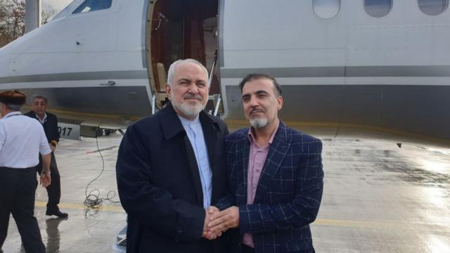 Массуд Солеймани (справа) и министр иностранных дел Ирана Джавад Зариф