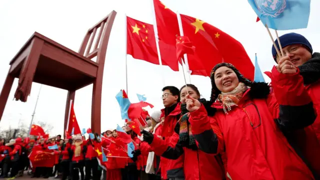 "挺习"中国侨民在日内瓦万国宫外集会（18/1/2017）