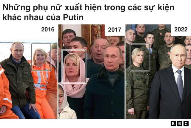 Phụ nữ xuất hiện bên cạnh Putin