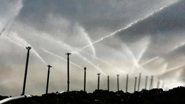 Regaderas en un campo