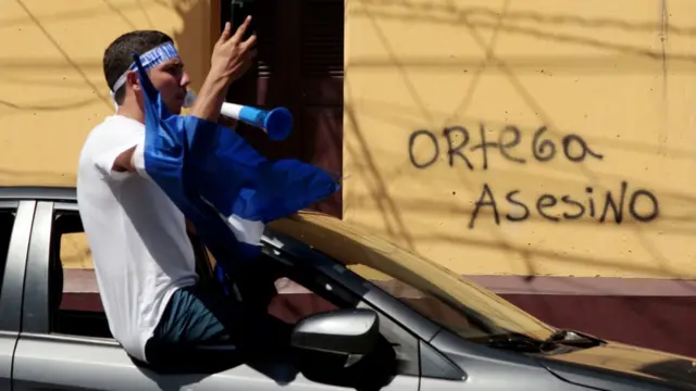 Manifestante en Nicaragua