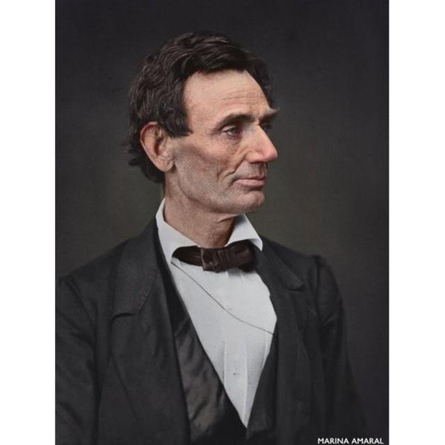 Retrato do ex-presidente americano Abraham Lincoln