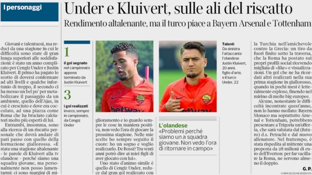 Corriere della Serra'nın Cengiz Ünder haberi