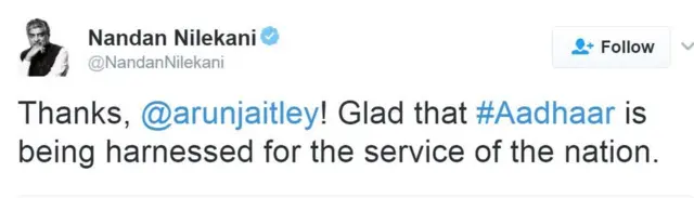 नीलेकणी का ट्वीट