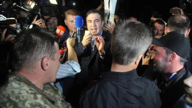 Саакашвили на украинско-польской границе