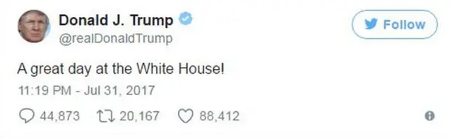 Tuit de Donald Trump