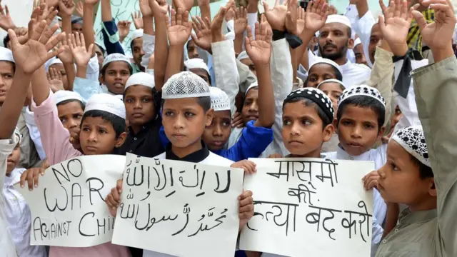 Rohingya, protes, Myanmar, India