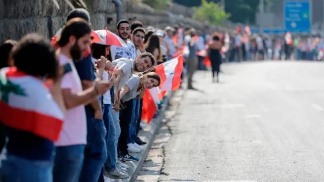 سلسة من شباب وشابات لبنان