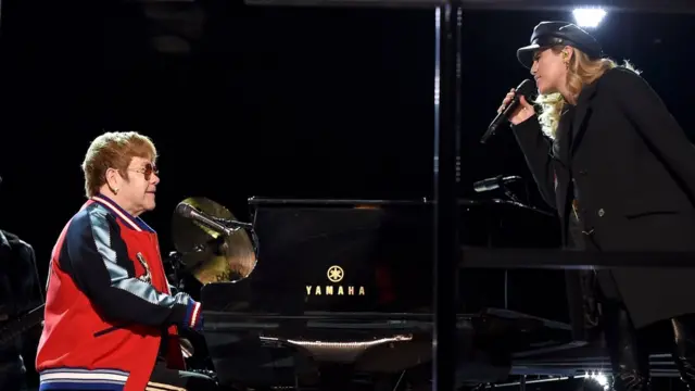 Miley Cyrus and Elton John