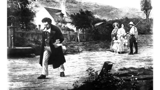 لوحة تظهر بيتهوفن يسير في منتجع في هايليغنشتات