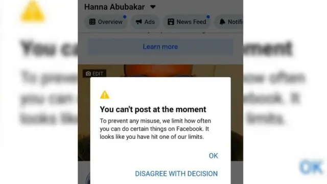حنا کا اکاؤنٹ کئی بار بلاک کیا گیا ہے۔