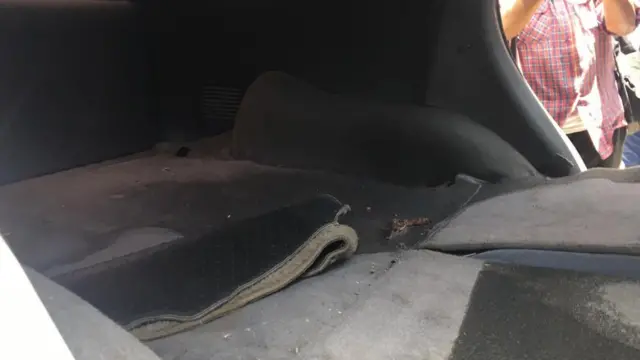 Eneo la nyuma la gari lililotumika kumteka Mo Dewji