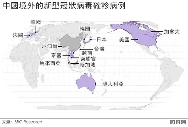 新型冠狀病毒擴散情況