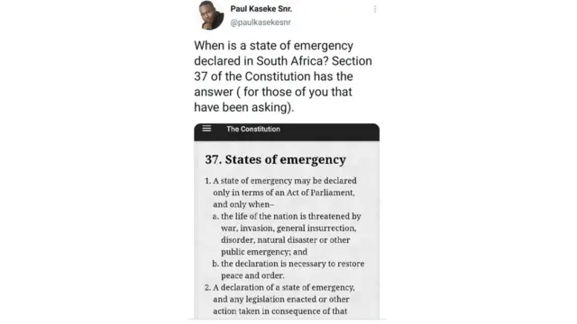 South Africa State of Emergency