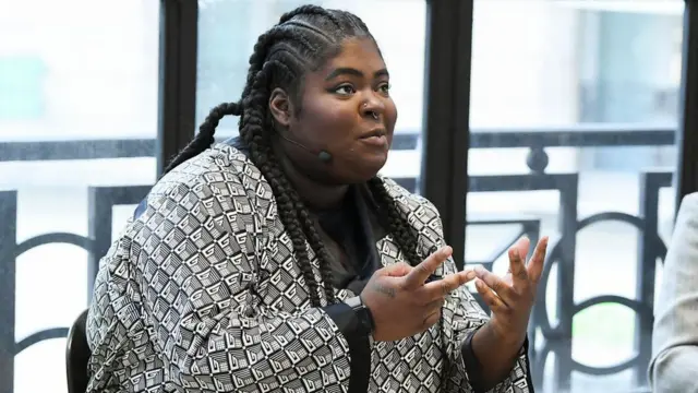 Jane Chika Oranika speak on stage for di BoF 500 Symposium for Galeries Lafayette on September 29, 2019