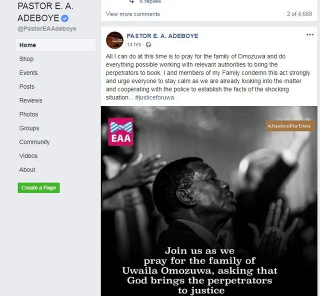 Aworan ọrọ ti baba Adeboye sọ