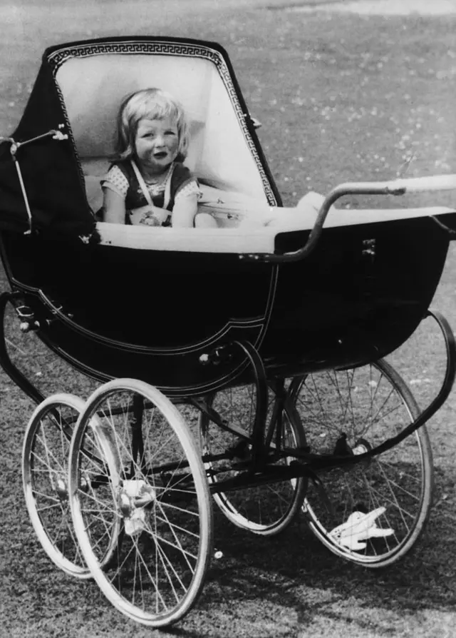 Young Lady Diana Spencer inside her pram for Park House, Sandringham for Norfolk, 1963