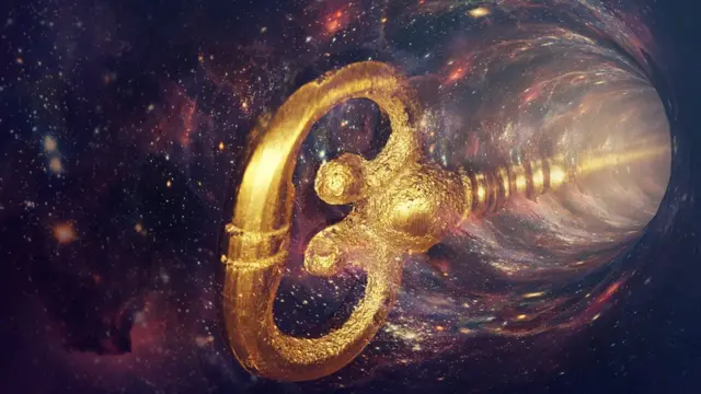 Llave entrando en el espacio tiempo