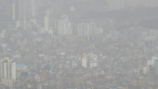 남한산성에서 바라본 서울 도심