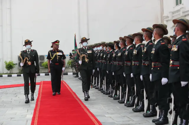 सैनिक मुख्यालयमा भारतीय स्थल सेनाध्यक्ष मनोज पांडे