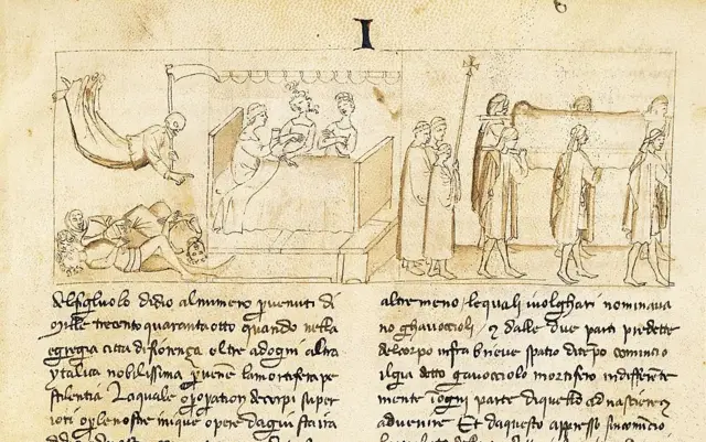 16. yüzyılda Floransa'da etkili olan veba salgınını tasvir eden çizimler.