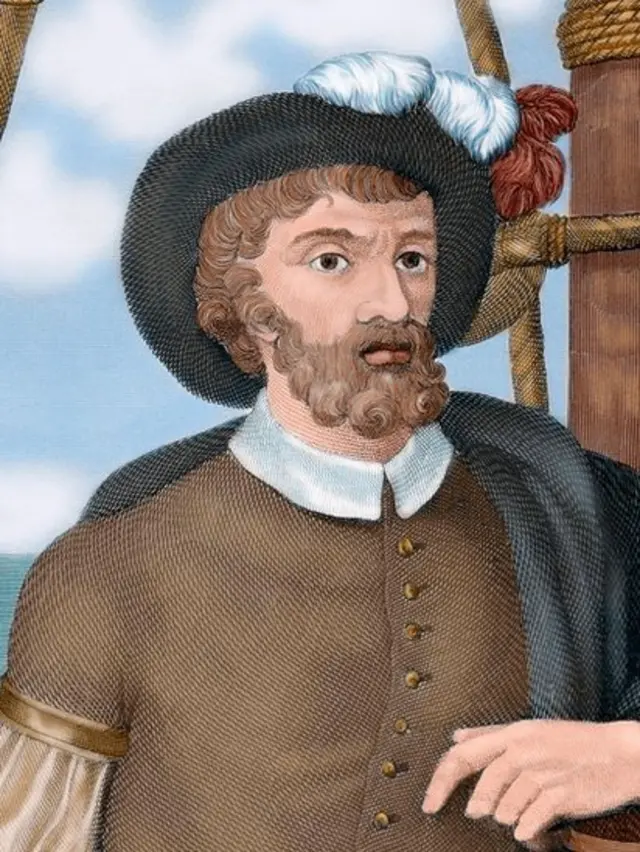 Ilustración a color de Juan Sebastián Elcano.
