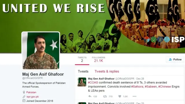 ڈی جی آئی ایس پی آر کا اکاؤنٹ