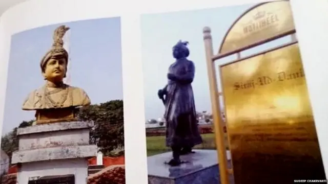 प्लासी मेमोरियल कंपाउंड और मोतीझील कॉम्प्लेक्स में सिराजुद्दौला की मूर्तियां