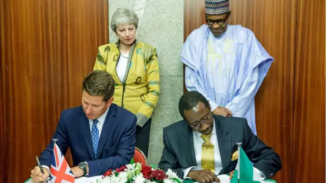 Aworan Aarẹ Buhari ati Theresa May