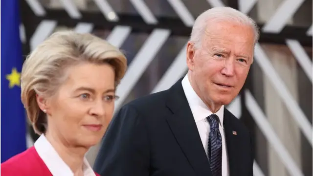 Ursula von der Leyen y Joe Biden