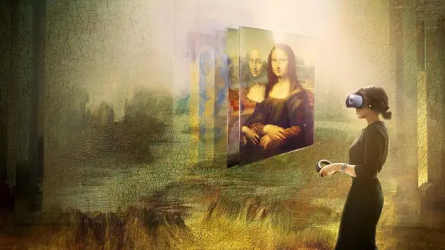 An artist's impression of the virtual reality project Mona Lisa: Beyond the Glass