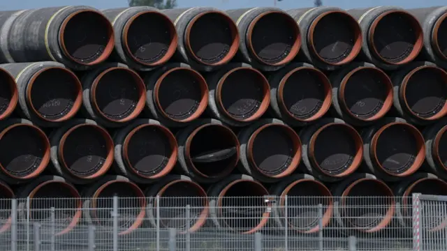 Fragmentos del gasoducto en Alemania.