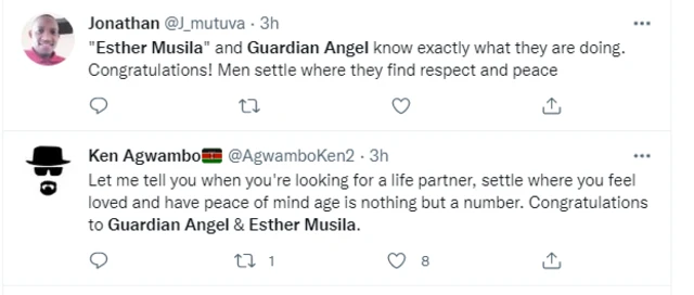 Guardian Angel Wedding: Guardian Angel & Esther Musila marriage fotos reaction