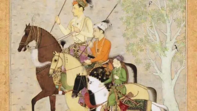 શિકાર માટે જતાં શાહજહાંના પુત્ર શાહ શુજા, ઔરંગઝેબ અને મુરાદ